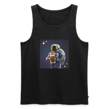 Astronauten-Bier - Männer Premium Bio Tank Top - Schwarz - Vorne - AI Model Male 178 light (178cm)