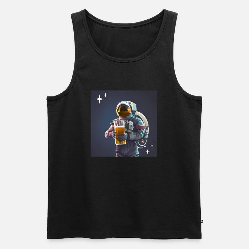 Astronauten-Bier - Männer Premium Bio Tank Top - Schwarz