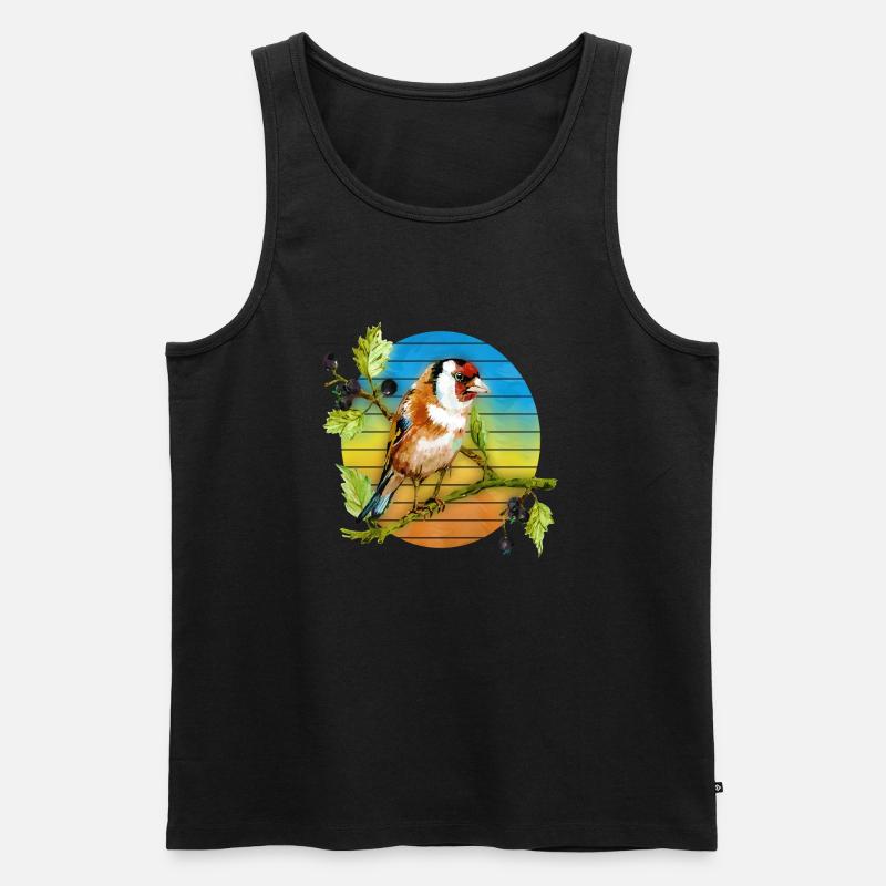 Bunter Vogel - Männer Premium Bio Tank Top - Schwarz