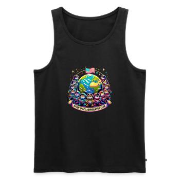 Otter Space Adventurer's Club 2 - Men's Premium Organic Tank Top - black - Front - AI Model Male 178 light (178cm)