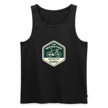Münster - Fahrradstadt - Männer Premium Bio Tank Top - Schwarz - Vorne - Michal (187cm)