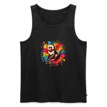 Monkey Baby Drawing - Men's Premium Organic Tank Top - black - Front - AI Model Male 178 light (178cm)