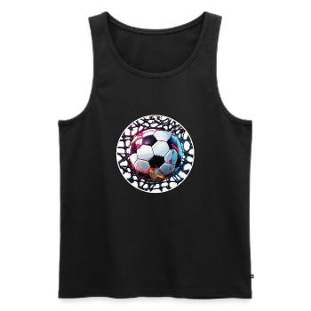 Soccer / Game / Ball / Field / Shooting - Men's Premium Organic Tank Top - black - Front - AI Model Male 178 light (178cm)