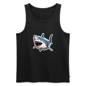 Requin / Faune / Sous-marin / Mer / Océan - Débardeur bio Premium Homme - noir - Devant - Michal (187cm)