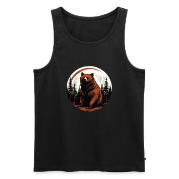 Wild bear - Men's Premium Organic Tank Top - black - Front - Michal (187cm)
