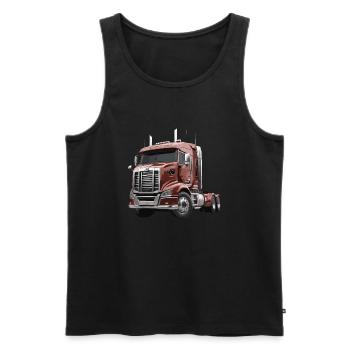 Tracteur de camion américain - Débardeur bio Premium Homme - noir - Devant - Michal (187cm)