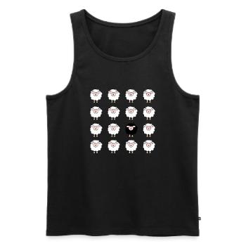 Schaf - Männer Premium Bio Tank Top - Schwarz - Vorne - Michal (187cm)
