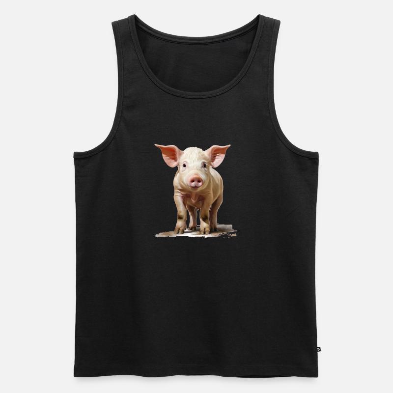 Kleines putziges Ferkel - Männer Premium Bio Tank Top - Schwarz