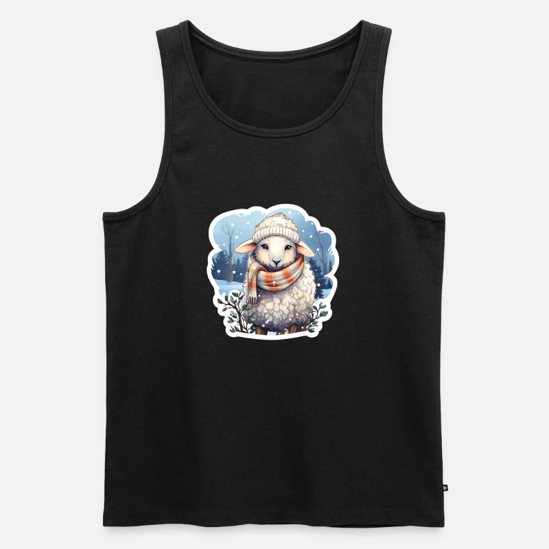 Winterschäfchen - Männer Premium Bio Tank Top - Schwarz
