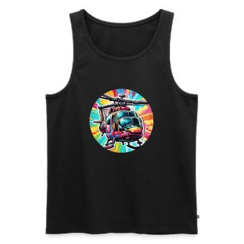 Helikopter / Hubschrauber / fliegen / Luftfahrt - Männer Premium Bio Tank Top - Schwarz - Vorne - AI Model Male 178 light (178cm)