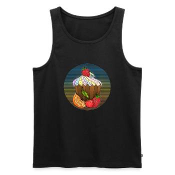 Cake - Men's Premium Organic Tank Top - black - Front - Michal (187cm)