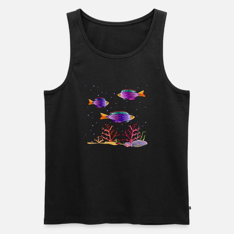 Fische - Männer Premium Bio Tank Top - Schwarz