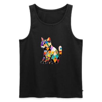 Chat Siamois, Chat, Propriétaire De Chat, Chat Domestique, Chaton - Débardeur bio Premium Homme - noir - Devant - AI Model Male 178 light (178cm)