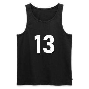 13 - Men's Premium Organic Tank Top - black - Front - AI Model Male 178 light (178cm)