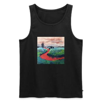 roter Flussverlauf - Männer Premium Bio Tank Top - Schwarz - Vorne - Michal (187cm)