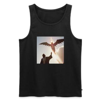 Spiritualité Ésotérisme Univers - Débardeur bio Premium Homme - noir - Devant - Michal (187cm)