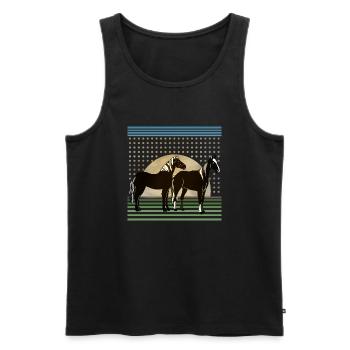 Horses - Men's Premium Organic Tank Top - black - Front - Michal (187cm)