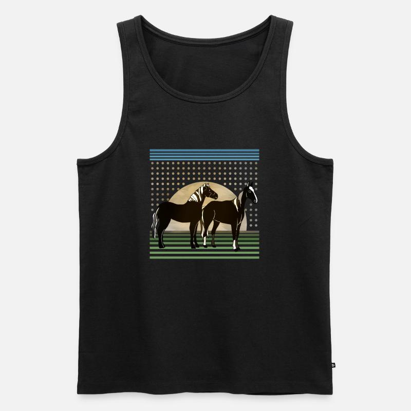 Pferde - Männer Premium Bio Tank Top - Schwarz