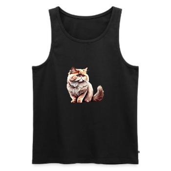 Chat persan, matou ou chat, chat domestique, propriétaire de chat, chat - Débardeur bio Premium Homme - noir - Devant - Michal (187cm)