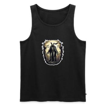 Bat / Vampire / Dracula / Animal / Halloween - Men's Premium Organic Tank Top - black - Front - AI Model Male 178 light (178cm)