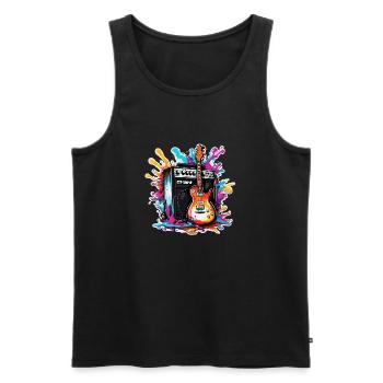 Rock n roll / Guitar / Music / Instrument - Men's Premium Organic Tank Top - black - Front - Michal (187cm)