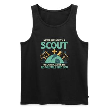 Stealthy Scout : Maître des taches secrètes Tee - Débardeur bio Premium Homme - noir - Devant - Michal (187cm)