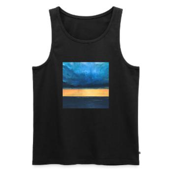 Oranger Sonnenuntergang - Männer Premium Bio Tank Top - Schwarz - Vorne - Michal (187cm)