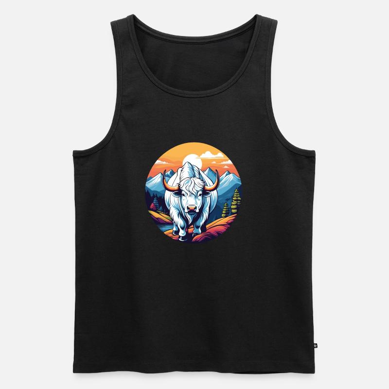Weißes Yak - Männer Premium Bio Tank Top - Schwarz