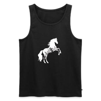 Cheval floral - Débardeur bio Premium Homme - noir - Devant - AI Model Male 178 light (178cm)