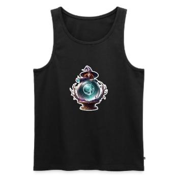 Witch / Magic / Witch Ritual / Fairy Tale / Spell - Men's Premium Organic Tank Top - black - Front - AI Model Male 178 light (178cm)