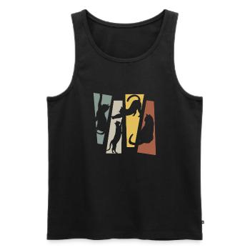Vintage Retro Katze - Männer Premium Bio Tank Top - Schwarz - Vorne - AI Model Male 178 light (178cm)
