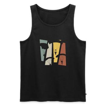 Vintage Retro Fallschirm - Männer Premium Bio Tank Top - Schwarz - Vorne - Michal (187cm)