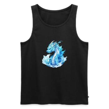 Wasserdrache. Blauer Fantasy-Drache für Enthusiasten. - Männer Premium Bio Tank Top - Schwarz - Vorne - AI Model Male 178 light (178cm)