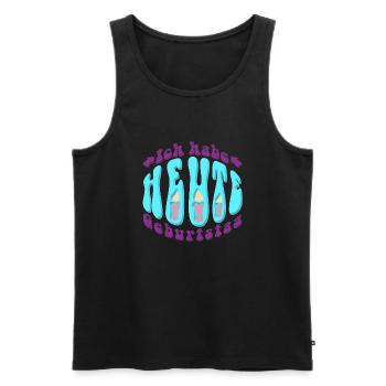 Ich habe heute Geburtstag - Männer Premium Bio Tank Top - Schwarz - Vorne - Michal (187cm)