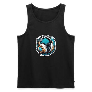 Headphones / Audio / Music / Sound / Studio / Cool - Men's Premium Organic Tank Top - black - Front - AI Model Male 178 light (178cm)