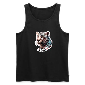 Leopard / Cheetah / Animal / Animal Print / Pattern - Men's Premium Organic Tank Top - black - Front - Michal (187cm)