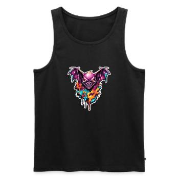 Bat / Vampire / Dracula / Animal / Halloween - Men's Premium Organic Tank Top - black - Front - AI Model Male 178 light (178cm)