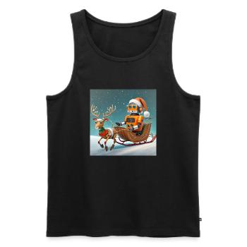 cute little orange futuristic vintage robot - Men's Premium Organic Tank Top - black - Front - Michal (187cm)