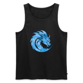 Fantasy Drache Anime Drachenkopf Mythisches Reptil - Männer Premium Bio Tank Top - Schwarz - Vorne - Michal (187cm)