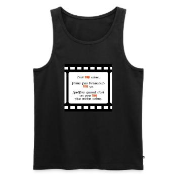 cinema trop calme2 - Débardeur bio Premium Homme - noir - Devant - AI Model Male 178 light (178cm)