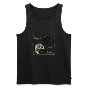 Möpse sind toll - Männer Premium Bio Tank Top - Schwarz - Vorne - Michal (187cm)