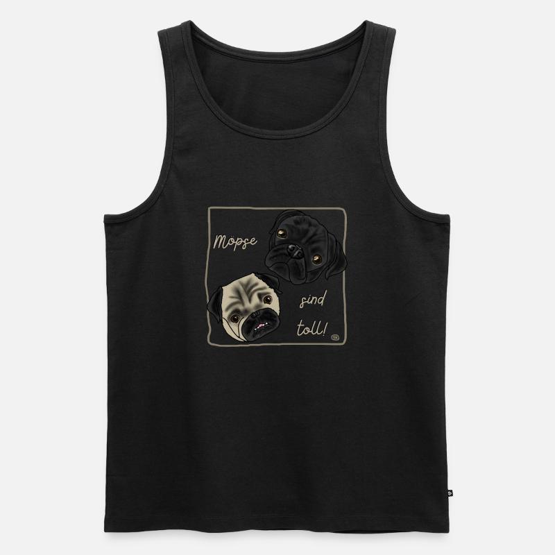 Möpse sind toll - Männer Premium Bio Tank Top - Schwarz