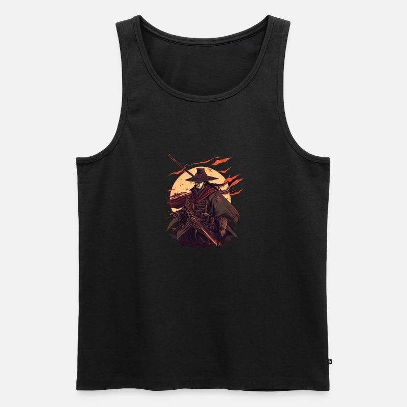 Samurai - Männer Premium Bio Tank Top - Schwarz
