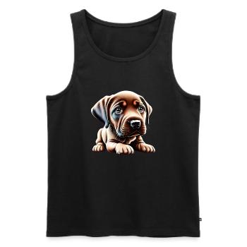 Labrador Propriétaire Chiot Labrador Retriever - Débardeur bio Premium Homme - noir - Devant - Michal (187cm)