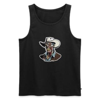 Cowboy / Wilde Westen / Wüste / Lasso / Rodeo - Männer Premium Bio Tank Top - Schwarz - Vorne - Michal (187cm)