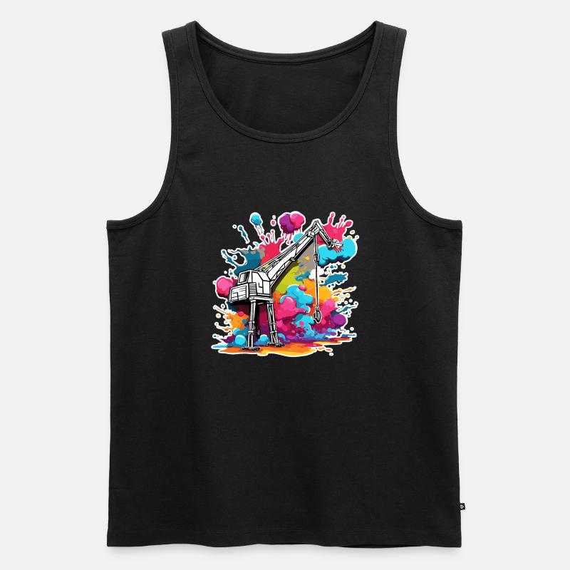 Kran / Baustelle / Seilwinde / Kransystem - Männer Premium Bio Tank Top - Schwarz