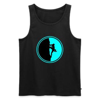 klettern bergsteigen silhouette kreis - Männer Premium Bio Tank Top - Schwarz - Vorne - Michal (187cm)
