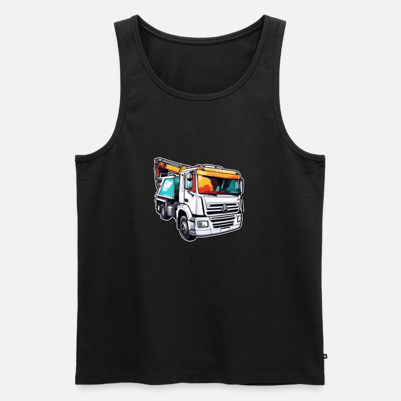 Kran / Baustelle / Seilwinde / Kransystem - Männer Premium Bio Tank Top - Schwarz