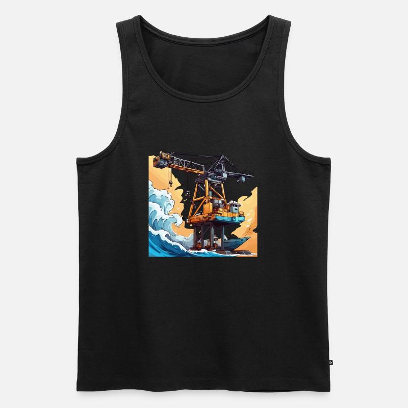Grue / de chantier / treuil / système de grue - Débardeur bio Premium Homme - noir