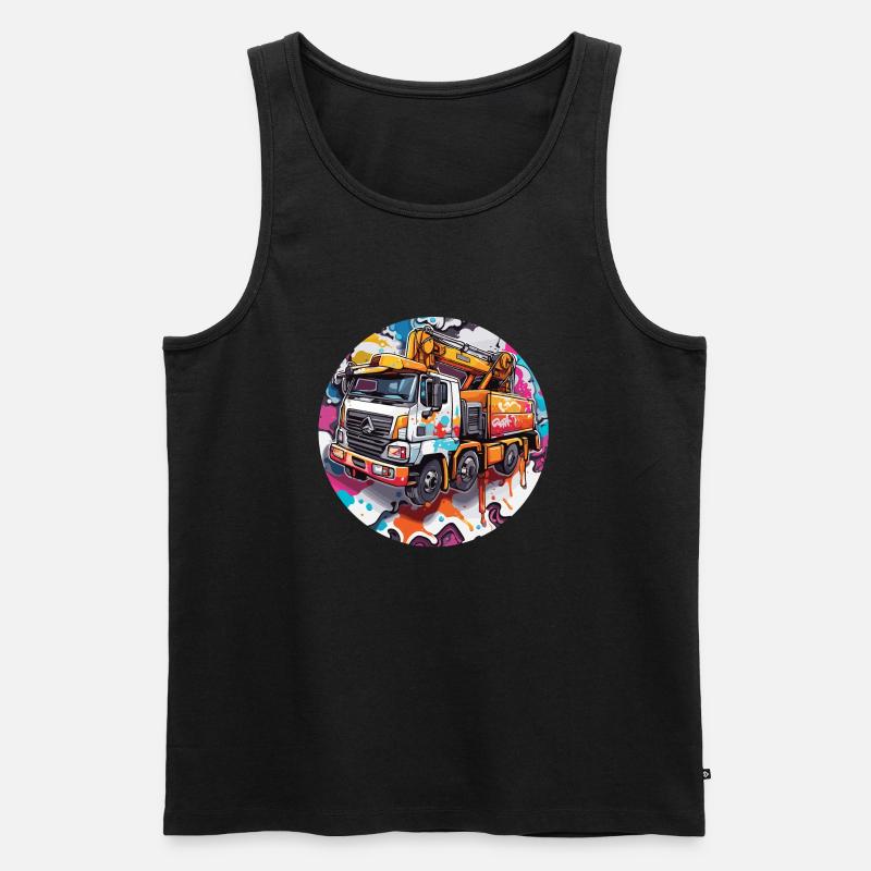 Kran / Baustelle / Seilwinde / Kransystem - Männer Premium Bio Tank Top - Schwarz
